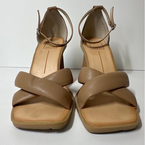 Dolce Vita Farah Ankle Strap Sandals Tan Beige Size 10 Neutral Strappy Heels - Picture 4 of 9